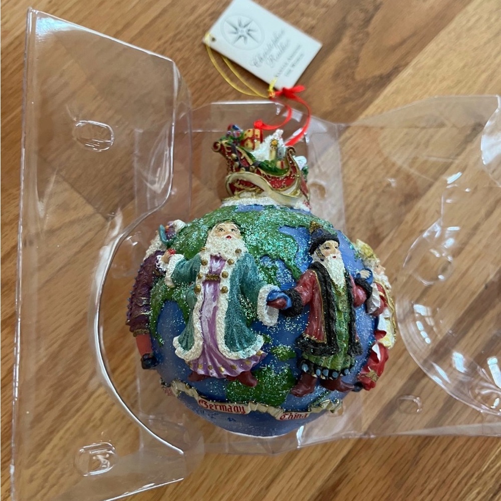 Christopher radko Christmas ornament Santa around the globe